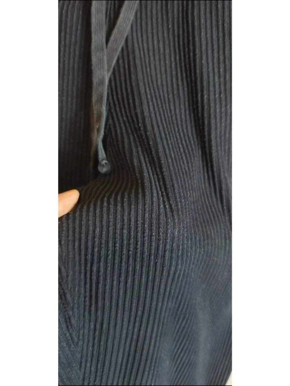 Alo Yoga Black Ribbed Tapered Jogger Pants Drawstring Elástic Weist Small